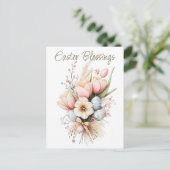 Blessures de Pâques Tulip Boquet de vacances Carte (Debout devant)