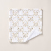 Blessures d'or mûre Llama Animal Blanc Motif (Gant de toilette)