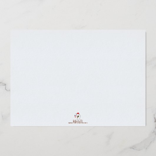 Blessures Foil Carte de Noël (Verso)