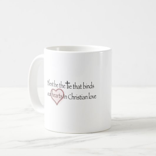 Blest Be het Stropdas dat Christelijke Hymne bindt Koffiemok (Voorkant links)