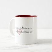 Blest Be het Stropdas dat Christelijke Hymne bindt Tweekleurige Koffiemok (Voorkant links)