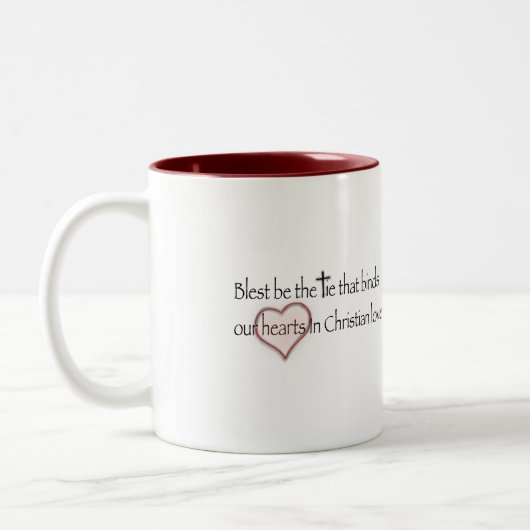 Blest Be het Stropdas dat Christelijke Hymne bindt Tweekleurige Koffiemok (Links)