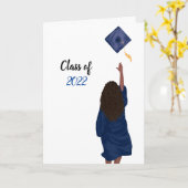 Bleu 2022 Félicitations, carte d'études supérieure (Fleur jaune)