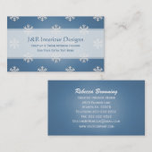 Bleu 2 de cartes de visite de flocon de neige (Devant / Derrière)