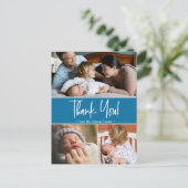 Bleu 2ème bébé photo collage faire-part (Debout devant)