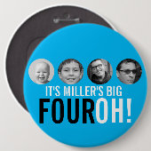 Bleu 40e Quatre OH! photo badge de quarantième ann (Devant & derrière)