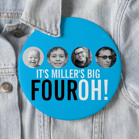 Bleu 40e Quatre OH! photo badge de quarantième ann (En situation)