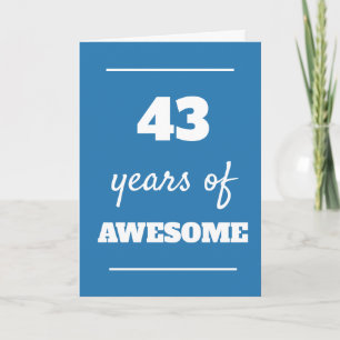 Bleu 43 Ans d'une incroyable carte d'anniversaire