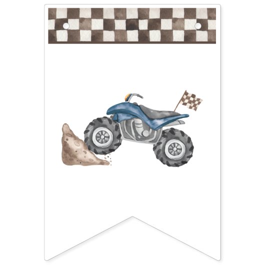 Bleu 4 roues Quad Vélo Bung drapeaux (Premier drapeau)