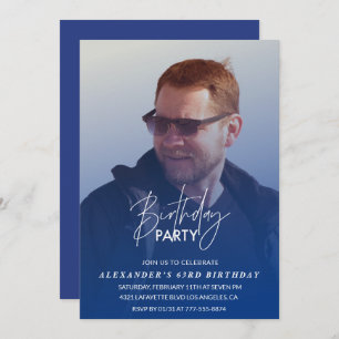 Bleu 63ème anniversaire invitation Anniversaire Ph