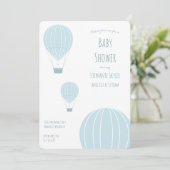 Bleu à air chaud | Invitation Baby shower (Debout devant)