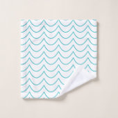 Bleu à bandes ondulées (Gant de toilette)