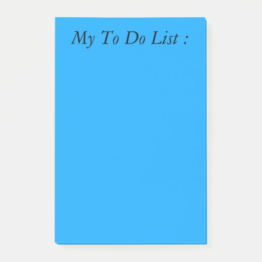 Bleu à faire Liste Post-it (Devant)