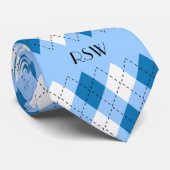 Bleu à la mode et blanc sur la cravate à motifs de (Roulé)