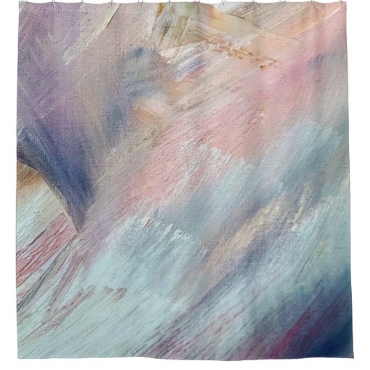 Bleu Abstrait Brush Stroke Douche rideau (Devant)