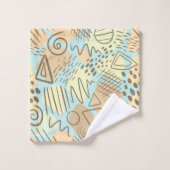 Bleu Abstrait contemporain, Jaune, Melon, Brown (Gant de toilette)