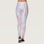 Bleu Abstrait et Bleu Paint Strokes Leggings (Dos)