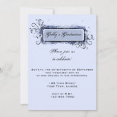 Bleu Abstrait Floral Graduation Party Invitation (Devant)