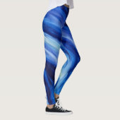 Bleu Abstrait Flux d'eau Leggings (Droite)