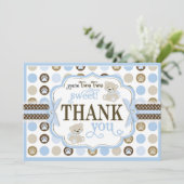 Bleu adorable de carte de remerciements de (Debout devant)