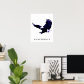 Bleu Aigle blanc Motivation Confiance Poster (Bureau à domicile)