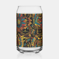Bleu Alluring "Aztec Dream" Imprimé Can Glass 473m
