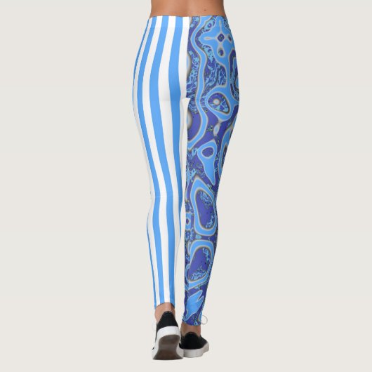 Bleu Amoeba et Leggings en bande (Dos)