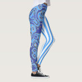 Bleu Amoeba et Leggings en bande (Droite)