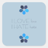Bleu amour détester les stickers de fleurs (Devant)