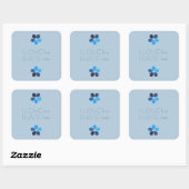 Bleu amour détester les stickers de fleurs (Feuille)