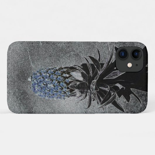 Bleu ananas Asphalt Texture iPhone 11 Coque (Dos (Horizontal))
