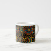 Bleu Ancien "Rêve Aztèque" Céramique Espresso Mug (Devant droit)