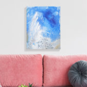 Bleu Angel ailes, douce présente aquarelle toile (Insitu(Salon))