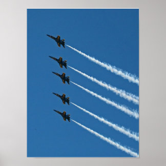 Bleu Angels Line Asein Formation Poster