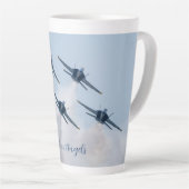 Bleu Angles Latte Mug (Angle droit)