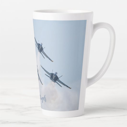 Bleu Angles Latte Mug (Droite)