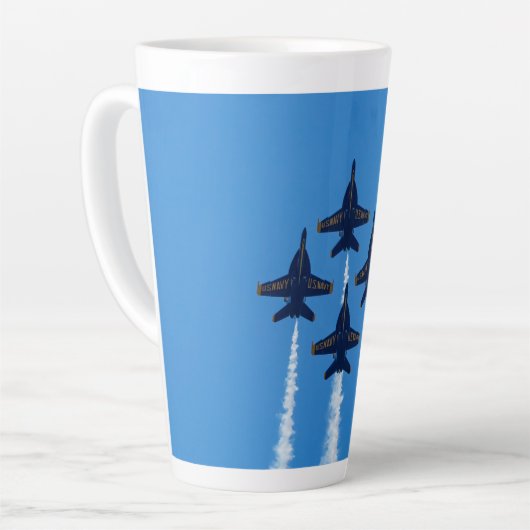 Bleu Angles Latte Mug (Angle gauche)