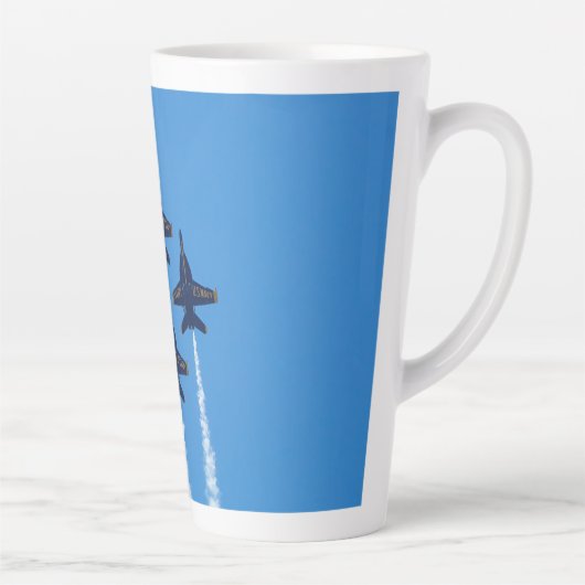 Bleu Angles Latte Mug (Droite)
