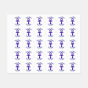 Bleu Ankh Cercle Étiquettes de vêtements