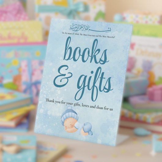 Bleu Aqeeqah Baby garçon livres et signes cadeaux