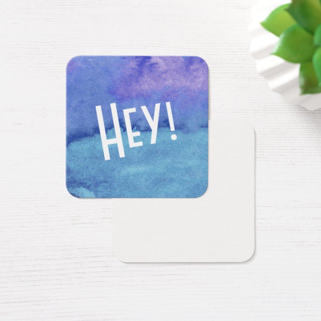 Bleu, Aqua, aquarelle pourpre avec "hé !" Notes (Bureau)