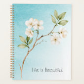 Bleu Aqua Blanc Floral (Devant)