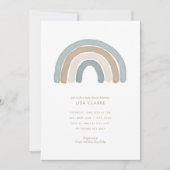 Bleu Aquarelle arc-en-ciel Baby shower Invitation (Devant)