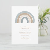 Bleu Aquarelle arc-en-ciel Baby shower Invitation (Debout devant)