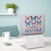 Bleu Aquarelle Bleu jolie Stickers Vinyl Papillon (Ordinateur portable sur le bureau)