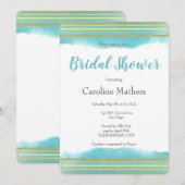 Bleu Aquarelle Douche nuptiale Invitation (Devant / Derrière)