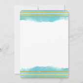 Bleu Aquarelle Douche nuptiale Invitation (Dos)