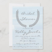 Bleu Aquarelle Douche nuptiale Invitation (Devant)