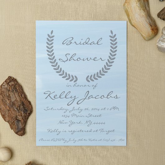 Bleu Aquarelle Douche nuptiale Invitation