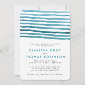 Bleu Aquarelle Faire-part de mariage (Devant)